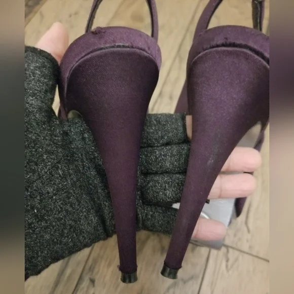 Bebe Zahara Purple Satin Heels Size 7 - Picture 9 of 15